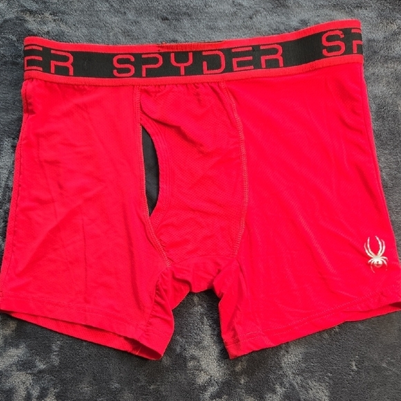 Spyder Red Athletic Boxer Briefs with Logo Waistband - Picture 1 of 4
